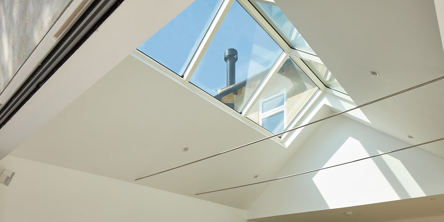 Close up of internal ridged rooflight view